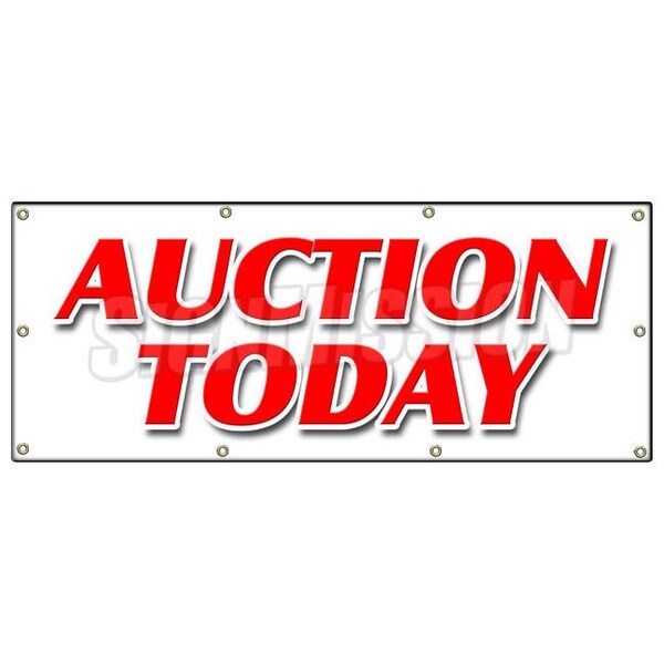 AUCTION TODAY BANNER SIGN antiques jewelry collectables art sale tools